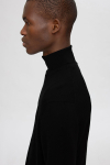 Selected Tray LS Merino Knit Roll Neck Black
