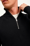 Jack & Jones JJPANNEL KNIT HALF ZIP Black