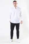 Clean Cut Cotton Linen Mao Overhemd White