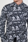 Only & Sons Frederik L/S Paisley Stretch Overhemd Black