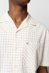 Clean Cut Copenhagen Bowling Miguel Seersucker Shirt S/S Ecru/Black Check