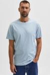 Selected SLHNORMAN SS O-NECK TEE W NOOS Celestial Blue Melange