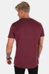 Solid T-shirt Rock Melange Wine Red