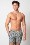 Clean Cut Copenhagen Swim Shorts Khaki/Navy Leaf