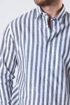 Selected Reg New Linen Shirt LS Sky Captain Stripe