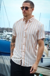 Jack & Jones PLAIN FRED SHIRT SS Pumpkin