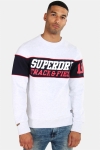 Superdry Tripple Drop Track Crew Sweat Podium Ice Marl/Navy