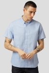 Clean Cut Copenhagen Oxford Stretch SS Shirt Light Blue