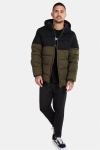 Urban Classics Hooded 2-Tone Puffer Jas Dark Olive/Black