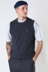 Woodbird Karl Wool Vest Dark Grey Melange