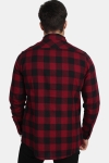 URBAN CLASSICS Checked Flanell Overhemd Black/Burgundy