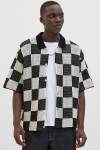Jack & Jones Athletico Loose Fit Crochet Polo Shirt SS Black