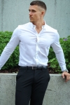 Solid Tyler Muscle Fit Shirt White