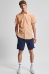 Selected SLHSLIMNEW-LINEN SHIRT SS CLASSIC W Buckskin