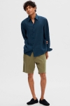 Selected Regular Brody Linen Shorts Burnt Olive