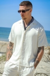 ONLY & SONS Kari Relaxed Cuba Shirt Viscose Linen White