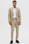 Selected Oasis Linen Check Trousers Sand