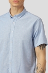 Clean Cut Copenhagen Oxford Stretch SS Shirt Light Blue