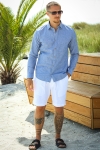 Jack & Jones Summer Linen Shirt LS Faded Denim