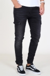 Liebhaveri Tobias Stretch Cargo Pants Black Washed