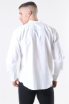 Clean Cut Cotton Linen Mao Overhemd White