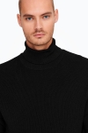 ONLY & SONS PHIL STRUC ROLL NECK KNIT Black