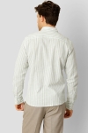 Clean Cut Copenhagen Jamie Cotton Linen Striped Shirt LS Minty/Ecru