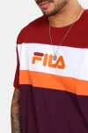 Fila Men Aaron SS T-shirt Potent-Merlot-Bright-Wht-Harvest-Pumkin