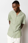 Clean Cut Copenhagen Giles Bowling Shirt S/S Green Melange