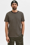 Selected SLHNORMAN STRIPE SS O-NECK TEE W NOOS Black Incense