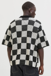 Jack & Jones Athletico Loose Fit Crochet Polo Shirt SS Black