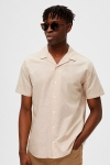 Selected SLHREGNEW-LINEN SHIRT SS RESORT W Kelp