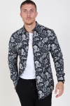 Only & Sons Frederik L/S Paisley Stretch Overhemd Black