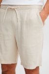Solid Aurelius Elasticated Linen Shorts Oatmeal