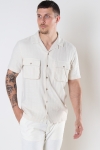 Kronstadt Ramon Cuba herringbone S/S shirt Off White