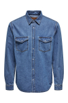 ONLY & SONS  Bane Regular Fit Denim Shirt Medium Blue Denim