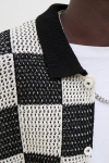 Jack & Jones Athletico Loose Fit Crochet Polo Shirt SS Black