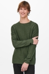 ONLY & SONS ONSDEXTOR 12 WASH RAGLAN KNIT NOOS Olive Night