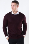 Lindbergh Merino O-Neck Breien Dark Bordeaux