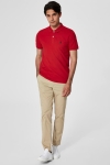 Selected Aro S/S Emroidery Polo Overhemd Noos Scarlet Sage