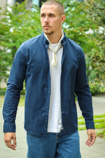 Val Oxford Stretch Shirt LS Insignia Blue