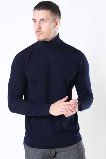 Merino Wool Roll Breien Navy