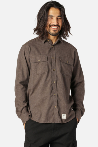 Glenn Flannel Shirt LS Brown