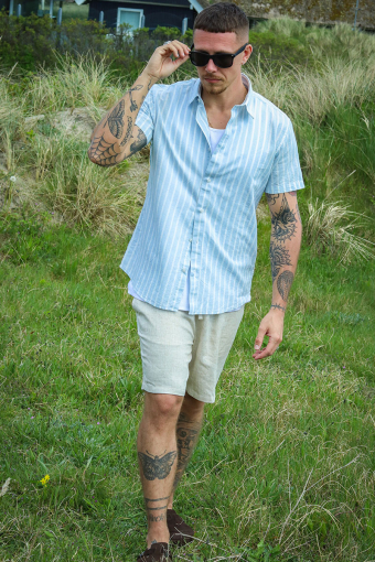Regular New Linen Shirt SS Cashmere Blue