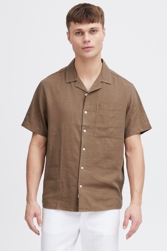 Allan Cuba Linen Shirt Shitake