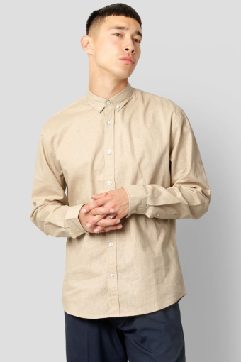 Cotton / Linen Shirt L/S Khaki