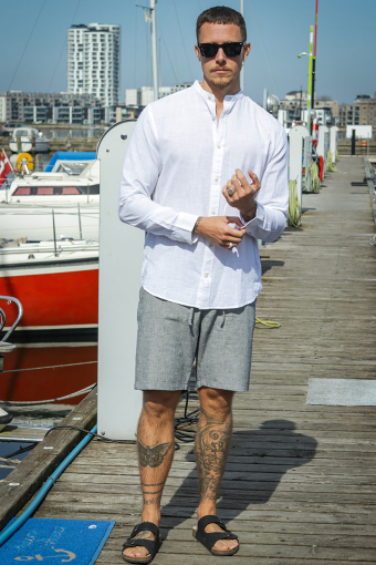Summer Band Shirt LS White