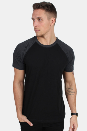 Raglan Contrast Tee Black/Charcoal