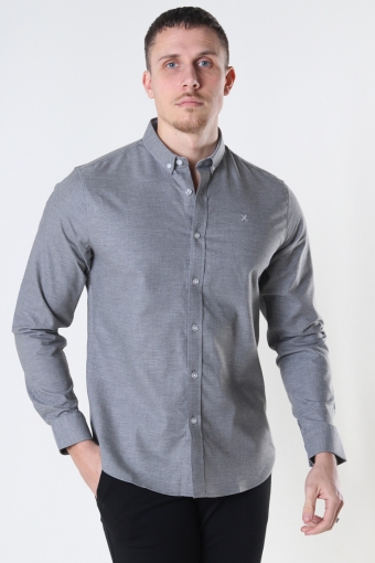 Oxford Stretch Plain L/S Light Grey Mel