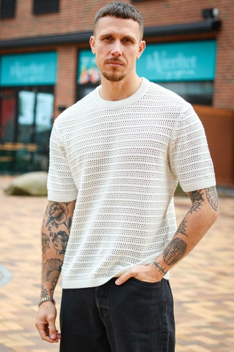 Charles Life Regular SS Knit Polo Antique White